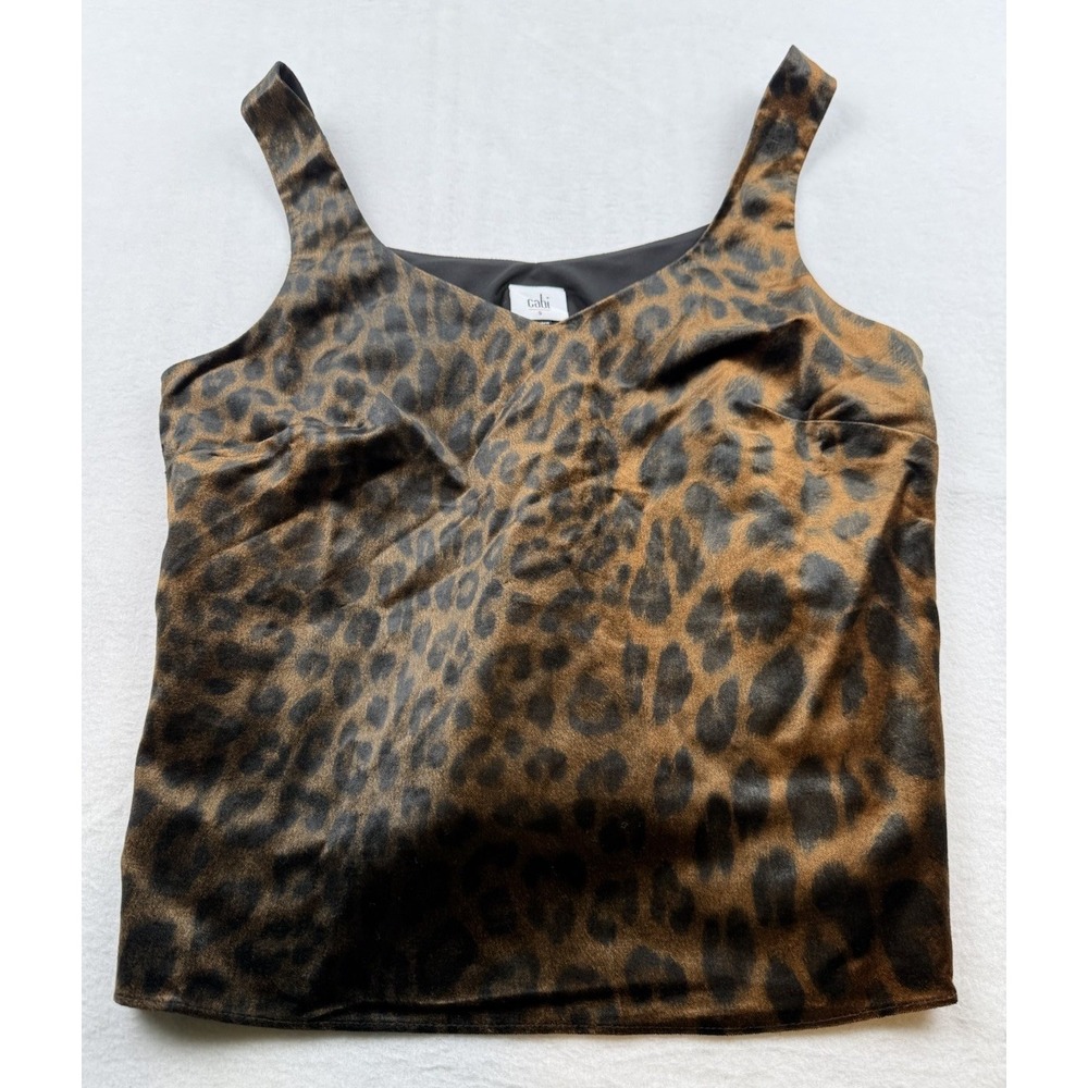 Cabi Leopard Party Tank Top Size S Lined W/ Adjustable Straps